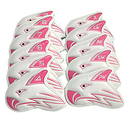 11 Pcs Étanche Skull Golf Iron Head Cover Club Putter Headcover Rose Blanc