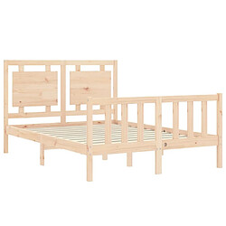 Maison Chic Cadre/structure de lit avec tête de lit pour adulte - Lit Moderne Chambre 120x200 cm bois massif -MN72871 pas cher