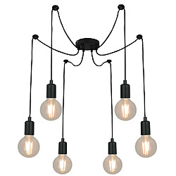 Sampa Suspension ou plafonnier design Lina 150cm réglable métal noir compatible LED