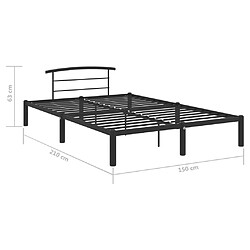 vidaXL Cadre de lit sans matelas noir métal 140x200 cm pas cher