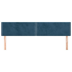 Avis Maison Chic Lot de 2 Têtes de lit design Bleu pour chambre - Décoration de lit foncé 100x5x78/88 cm Velours -MN83733