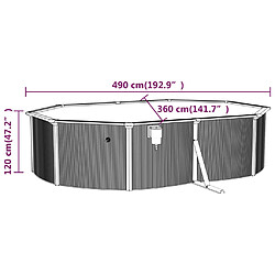 vidaXL Piscine avec pompe filtrante à sable 490x360x120 cm pas cher