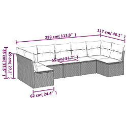 Avis vidaXL Salon de jardin avec coussins 7 pcs beige résine tressée