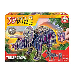 Educa Borras EDUCA - Puzzle - Triceratops 3D Creature Puzzle 