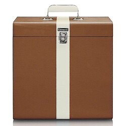 Lenco Valise de rangement pour max. 30 vinyles TTA-301BNWH Marron-Blanc