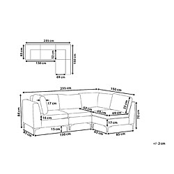 Avis Beliani Canapé d'angle modulaire 4 places côté gauche en velours bleu marine EVJA