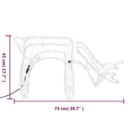 vidaXL Renne de Noël Blanc chaud 73x31x45 cm pas cher