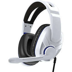 Chrono Casque de jeu pour PS4, PS5, Nintendo Switch, micro unique marche-arrêt et contrôle du volume, avec microphone antibruit, compatible avec Xbox Series S, Mac, PC et mobile, poids léger de 0,55 lb(Blanc)