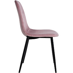 Avis Decoshop26 Lot de 4 chaises de salle à manger design moderne avec pieds en métal noir et assise en PVC rose 10_0001828