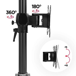 Duronic DM35V2X1 Support Vertical pour 2 écrans à Pince pour Bureau | Hauteur Ajustable | Inclinable/Pivotable | Compatibilité Universelle avec Moniteur VESA 75/100 | Aluminium | Passe câble Inclus pas cher