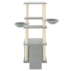 Avis Arbre à chat avec griffoirs,niche pour chat en sisal gris clair 133 cm -MN42550