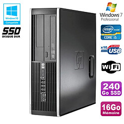 PC HP Elite 8300 SFF Core I5 3470 3.2GHz 16Go 240Go SSD Graveur USB3 Wifi W7 - Occasion