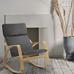 Ahd Amazing Home Design Fauteuil à bascule au design scandinave ergonomique Aalborgb, Couleur: Gris