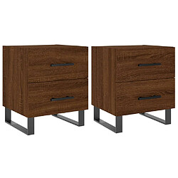 vidaXL Tables de chevet 2 pcs chêne marron 40x35x47,5 cm