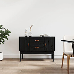 vidaXL Buffet Noir 110x40x78 cm Bois massif de pin