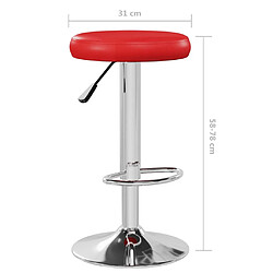 vidaXL Tabourets de bar lot de 2 rouge similicuir pas cher