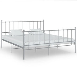 vidaXL Cadre de lit sans matelas gris métal 180x200 cm 