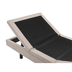 Vente-Unique Lit électrique de relaxation déco + matelas ressorts ensachés et mémoire de forme - 80 x 200 cm - Tissu - Beige - RIZALI de DREAMEA pas cher