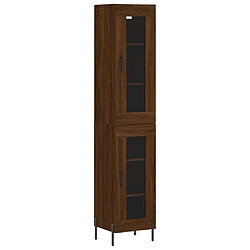 vidaXL Buffet haut Chêne marron 34,5x34x180 cm Bois d'ingénierie