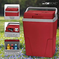 Glacière électrique 25 litres A++ 12V / 230V Voiture et Camping, 600 , Rouge, Clatronic, KB 3713