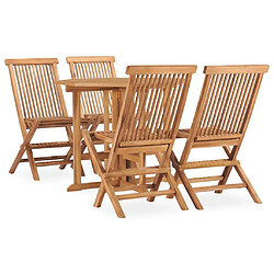 vidaXL Ensemble à manger d'extérieur pliable 5 pcs Bois solide de teck 