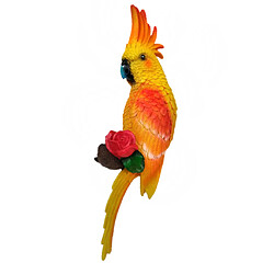 perroquet figurine statue crochet mur extérieur jardin tropical décor droit jaune crochet pour mur de sculpture de perroquet