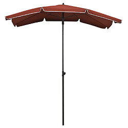 vidaXL Parasol de jardin avec mât 200x130 cm terre cuite