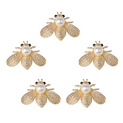 Acheter 5 Pièces Perles Abeille Flatback en Alliage Boutons Décor Artisanat Bijoux Vêtements DIY