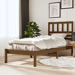 vidaXL Cadre de lit sans matelas marron miel pin massif 100x200 cm