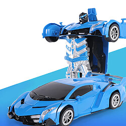 Enfants Jouets Transformateur RC Robot Jouet Modèle De Voiture Télécommande Voiture Cadeau Bleu