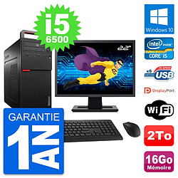 PC Tour Lenovo M700 Ecran 22" Intel i5-6500 RAM 16Go Disque 2To Windows 10 Wifi - Occasion