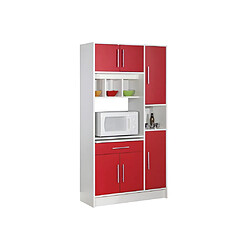 Acheter Vente-Unique Buffet de cuisine MADY - 5 portes & 1 tiroir - Coloris rouge