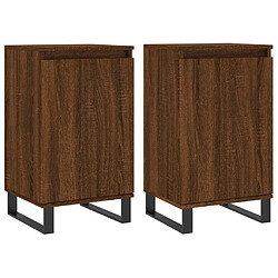 Maison Chic Ensemble de 2 Buffets,commode,console pour rangement chêne marron 40x35x70 cm bois d'ingénierie -MN38556