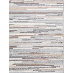 Surya OLIVIA - Tapis rayé abstrait, Gris, Camel et Tan - 160x216cm 