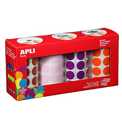 Apli Agipa Pack 4 rouleaux Gommettes XL Rond MAR/RO/MA/OR