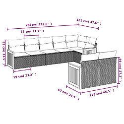 Avis Maison Chic Ensemble Tables et chaises d'extérieur 8 pcs avec coussins,Salon de jardin noir résine tressée -GKD238914