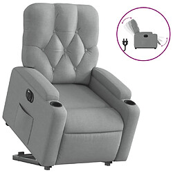 Maison Chic Fauteuil Relax pour salon, Fauteuil inclinable électrique gris clair tissu -GKD83729