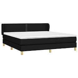 Avis Maison Chic Structures de lit + matelas,Lit à sommier tapissier avec matelas Noir 160x200 cm Tissu -MN85621