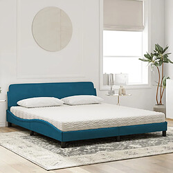 Avis Vidaxl Lit avec matelas bleu 180x200 cm velours