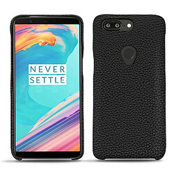 Coque cuir OnePlus 5T - Coque arrière - Ebène ( Noir / Black ) - NOREVE