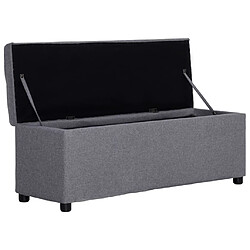 Acheter vidaXL Banc avec compartiment de rangement 116 cm Gris clair Polyester