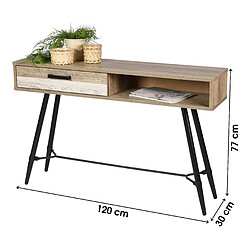 Avis MEUBLE DE RANGEMENT CONSOLE DECORE AVEC RANGEMENT STRUCTURE EN METAL NOIR 120X30XH77CM+Urban Living