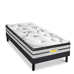 MAISON AUBERTIN Sommier Noir + matelas Ressorts 90x190