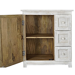 Pegane Buffet haut Meuble de rangement en bois de manguier coloris blanc - Longueur 72 x Hauteur 87 x Profondeur 40 cm