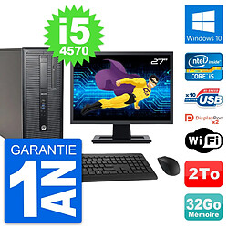 PC Tour HP 800 G1 Ecran 27" Intel i5-4570 RAM 32Go Disque 2To Windows 10 Wifi · Occasion 