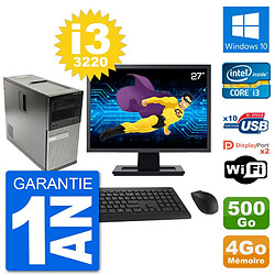 PC Tour Dell 7010 Ecran 27" Intel i3-3220 RAM 4Go Disque 500Go Windows 10 Wifi · Occasion 