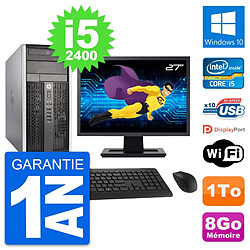 PC Tour HP Pro 6300 CMT Ecran 27" i5-2400 RAM 8Go Disque Dur 1To Windows 10 Wifi · Occasion 