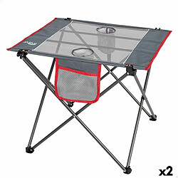 Table Piable Aktive Camping Gris 62 x 50 x 50 cm (2 Unités)