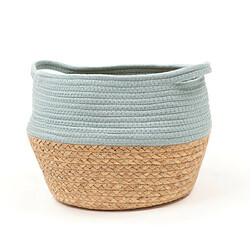 MEVAK LIVING Panier en jute et corde Panier en jute et corde teinte. Turquoise 27x23cm