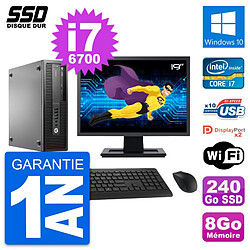 PC HP EliteDesk 800 G2 SFF Ecran 19" i7-6700 RAM 8Go SSD 240Go Windows 10 Wifi · Occasion 